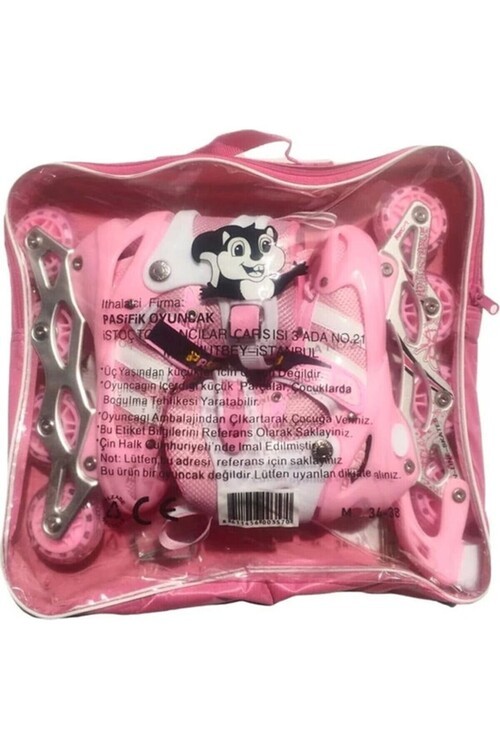 Kız Çocuk Işıklı Ayarlanabilir 4 Tekerli Alıştırma Pateni 14466