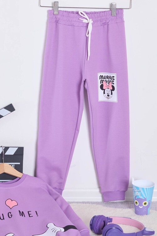 Kız Çocuk Kalpli Sırt Baskılı Eşofman Takımı 14602