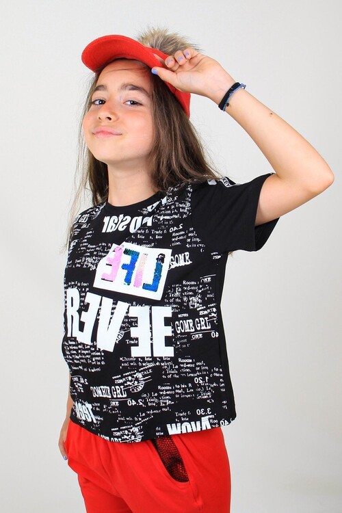 Kız Çocuk T-shirt Digital Baskılı 14515