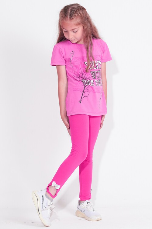 Paça Detaylı Kız Çocuk Tayt 1-8 Yaş 14468