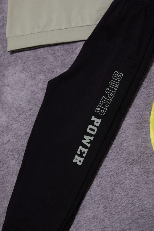 Kaplan Baskılı Kolları Yazılı Erkek Bebek Takım 14998