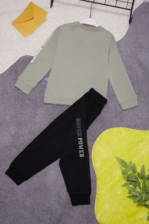 Kaplan Baskılı Kolları Yazılı Erkek Bebek Takım 14998