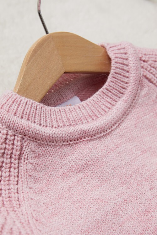 Kız Çocuk Cep Ayıcıklı Triko Kazak 14641