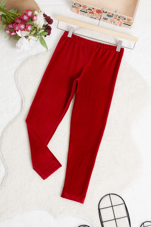 Kız Çocuk Fitilli Kadife 2-13 Yaş Tayt 13324