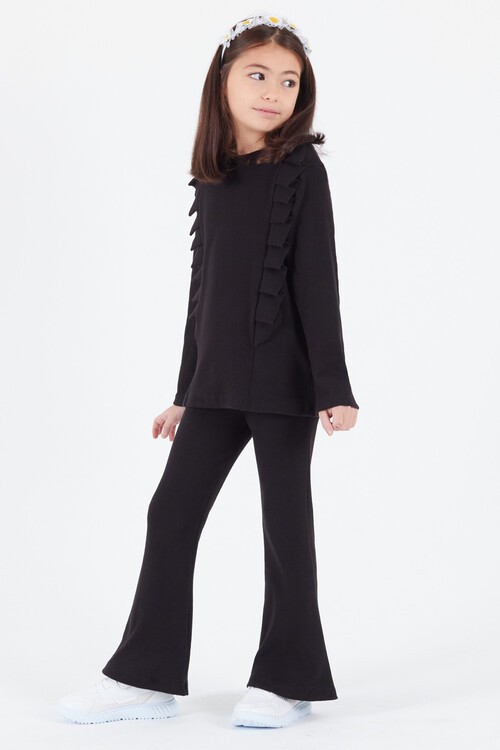 Kız Çocuk İspanyol Paça Fırfırlı Takım 14637