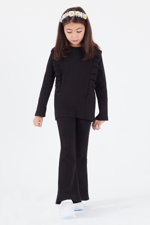 Kız Çocuk İspanyol Paça Fırfırlı Takım 14637