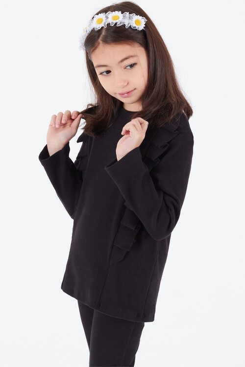 Kız Çocuk İspanyol Paça Fırfırlı Takım 14637