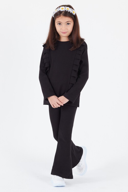 Kız Çocuk İspanyol Paça Fırfırlı Takım 14637