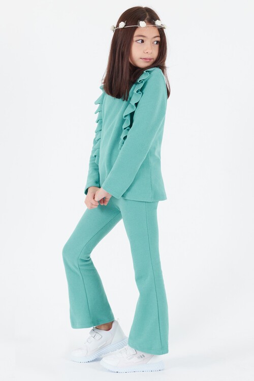 Kız Çocuk İspanyol Paça Fırfırlı Takım 14637