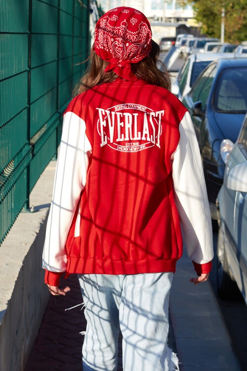 Sırt Logolu Nakışlı Kız Kolej Ceket 14629