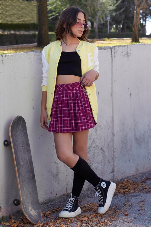 Sırt Logolu Nakışlı Kız Kolej Ceket 14629