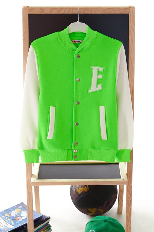 Sırt Logolu Nakışlı Kız Kolej Ceket 14629