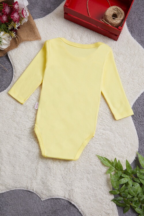 Unisex Uzun Kollu Çıtçıtlı Bebek Badi 14985