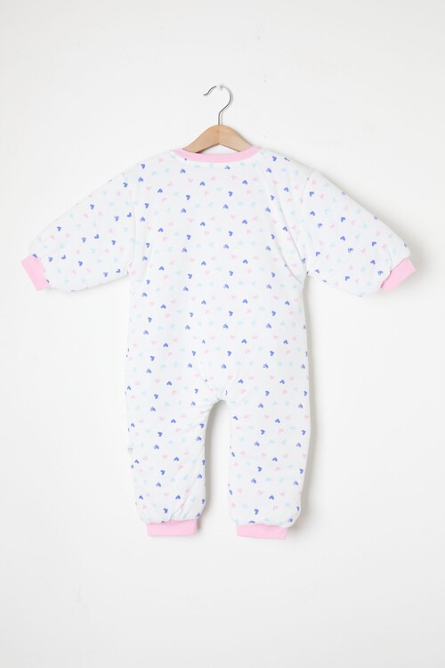 Beyaz Kalp Desenli Kız Çocuk Uyku Tulumu 16360