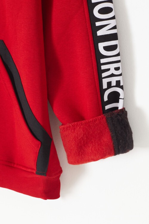 Erkek Çocuk Direct Yazı Baskılı Kanguru Cep Sweatshirt 14130