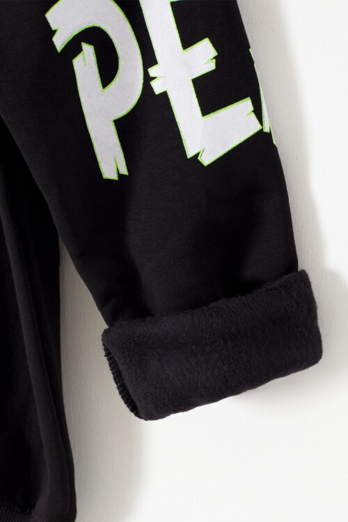 Erkek Çocuk İçi Polarlı Baskılı Sweatshirt 14152