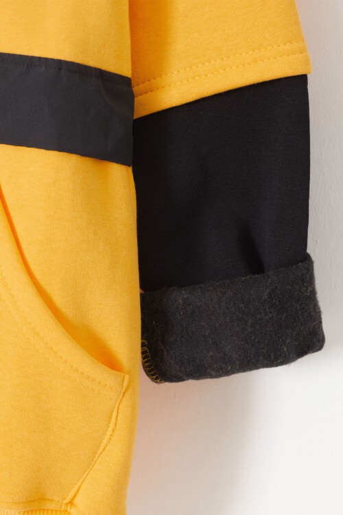 Hardal Yazılı Şardonlu Erkek Çocuk Kapüşonlu Sweatshirt 17249
