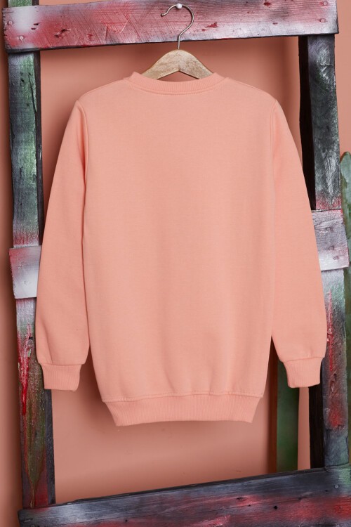 Somon Çiçekli Tavşan Baskılı Kız Çocuk Sweatshirt 17278