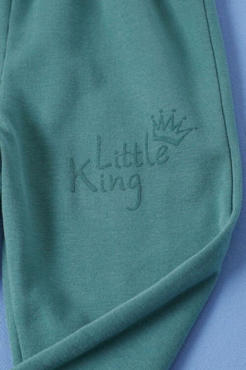 Yeşil Little King Baskı Erkek Bebek Takım 17313