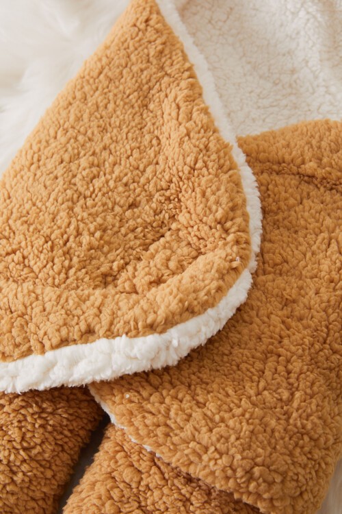 Kahverengi Kulaklı Peluş Bebek Kundak 17487