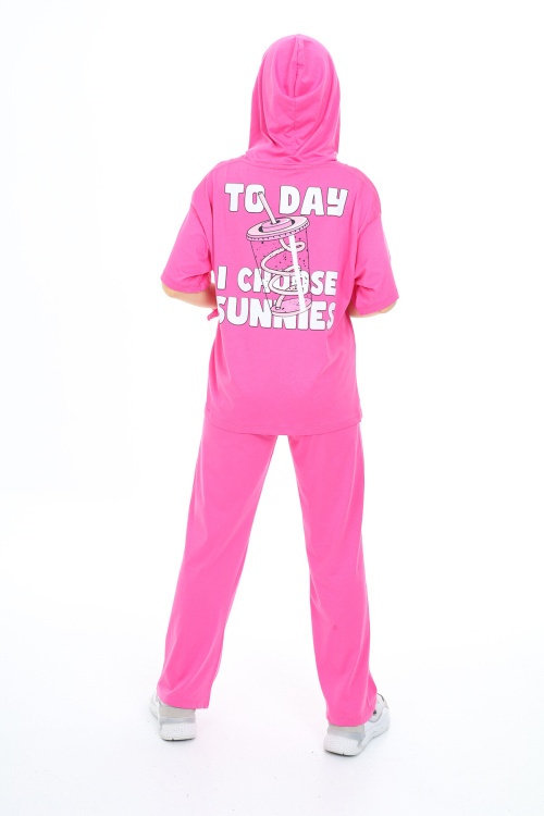 Pembe Karakter Baskılı Kız Çocuk Takım 17848