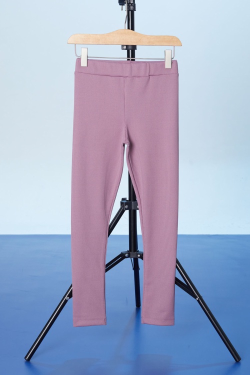 Gül Kurusu Fitilli Lastikli Bel Kız Çocuk Düz Tayt 18291