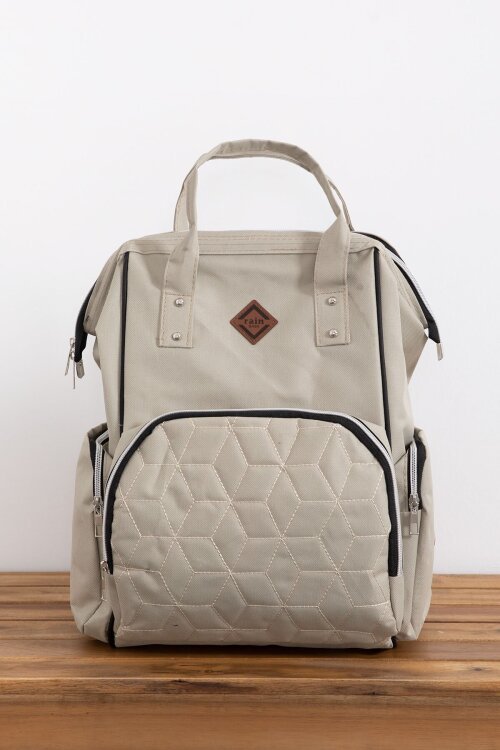 Krem Kapitoneli Çok Fonksiyonlu Anne Bebek Bakım Çantası 19725