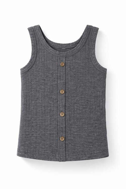 Kız Çocuk Antrasit Düğmeli 2-12 Yaş Askılı Crop Body 4803-1