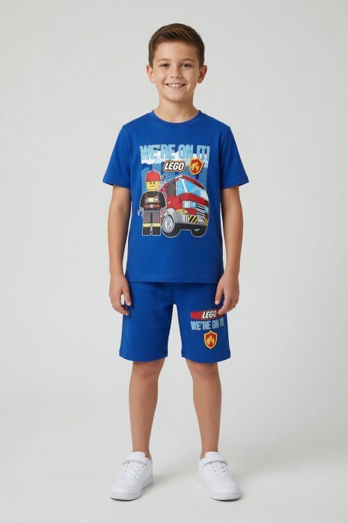 Lacivert Lego Temalı Erkek Çocuk Tişörtlü ve Şortlu 2li Takım  23939