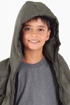 Erkek Çocuk Mont Siyah Fermuarlı Kapüşonlu Şişme Mont 14536
