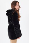 Kız Çocuk Kapüşonlu Peluş Mont 7-14 Yaş 14608