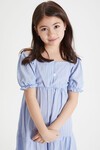 Açık Mavi Kız Çocuk Omuz Askılı Elbise 15081