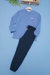 Erkek Çocuk Mavi Gömlek ve Pantolonlu 2li Takım 15130