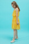 Kız Çocuk Kot Ceketli Sarı Elbise Takımı 15195