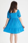 Mavi Kız Çocuk Omuz Askılı Elbise 15079