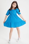 Mavi Kız Çocuk Omuz Askılı Elbise 15079