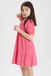 Pembe Kız Çocuk Omuz Askılı Elbise 15087