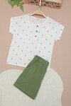 Yeşil Erkek Bebek Desenli Gömlekli Şortlu Takım 15138