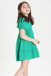 Yeşil Kız Çocuk Omuz Askılı Elbise 15084