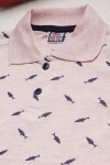 Pembe Balık Baskılı Erkek Çocuk Polo Yaka Tişört 15420