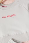 Gri Los Angeles Sırt Baskılı Yırtmaçlı Kız Çocuk Eşofman Takımı 16710